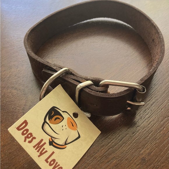 NWT Dogs My Love Brown Leather Tooled Adjustable Collar - Picture 5 of 12